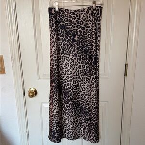 Leopard Print Maxi Skirt in Brown and Black